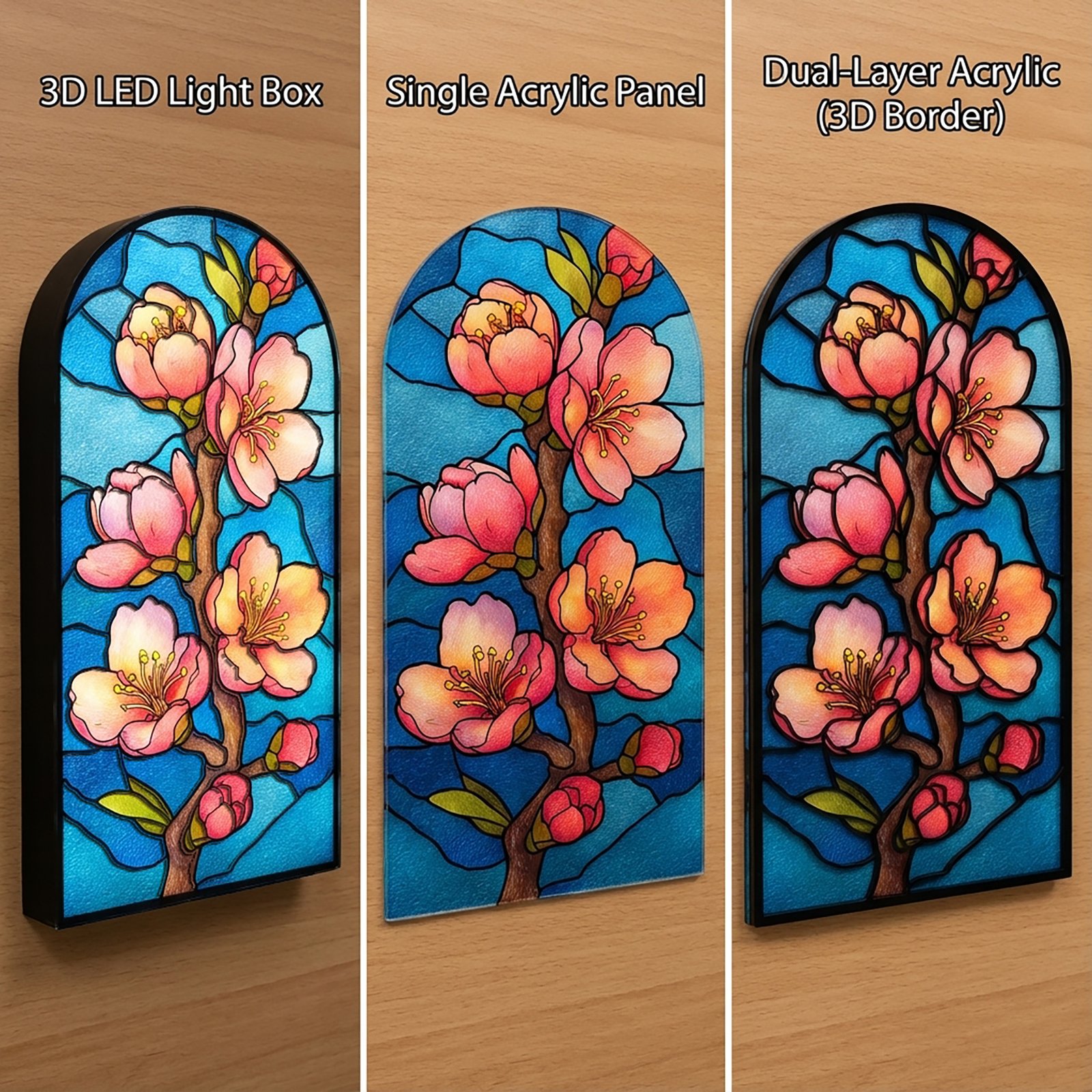 Blossom Groom Light Box  – Personalized Wedding Name Light with Floral Design | 3D LED, Single or Dual-Layer Acrylic Options - Image 2