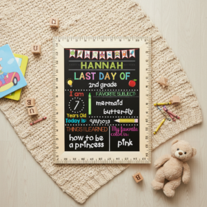 Personalized Acrylic School Sign - Customized First and Last Day School Sign - Reusable Writable Acrylic Board
