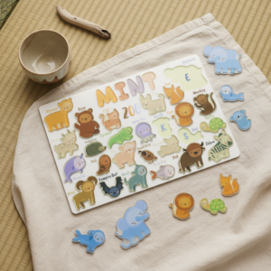 Alphabet Animal Puzzle Board for Kids, Wooden or Acrylic ABC Learning Toy, Montessori Animal Matching Puzzle for Toddlers